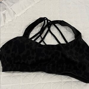 PINK Victoria's Secret Black Animal Print Sports Bra